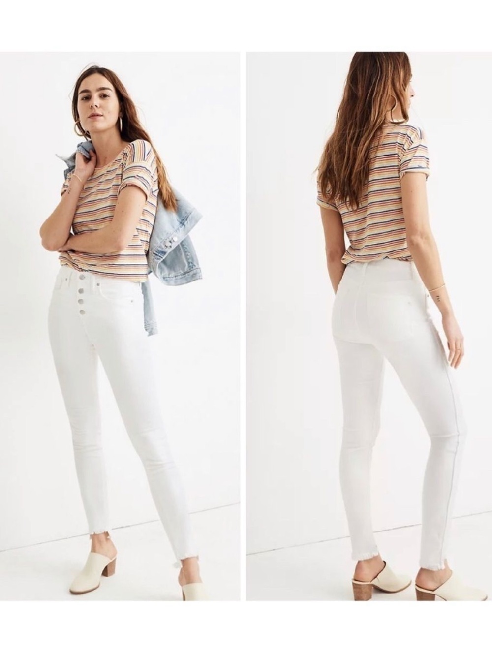 Madewell Petite 10" High-Rise Skinny Jeans in Pure White: Step-Hem Edition 36 P